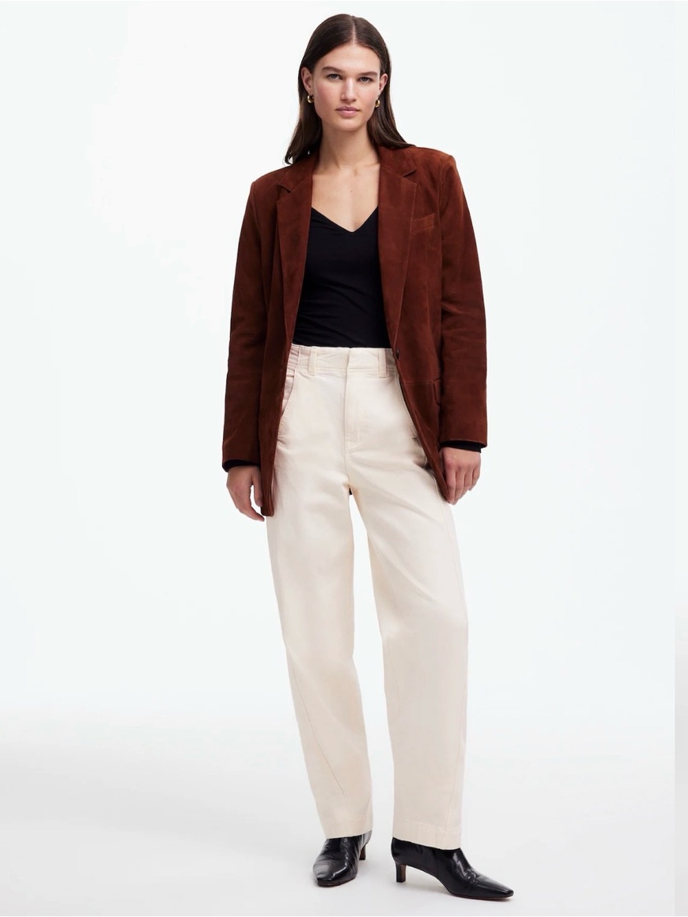Madewell Tapered Denim Trousers in Vintage Ivory